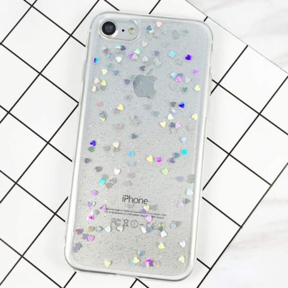 NEW iPhone 6/7/8 Clear Floating Hearts Case
